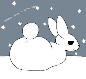 animated anus ass big_ass big_butt blush bouncing_ass bouncing_butt commonbleat elemental_creature female feral fur lagomorph leporid looking_at_viewer looking_back looking_back_at_viewer mammal rabbit simple_background snow solo solo_focus tail text white_body white_ears white_fur white_tail