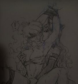 2girls black_hair blake_belladonna canon_couple cat_girl catgirl female moray_(artist) morayazure multiple_females multiple_girls rwby yang_xiao_long yuri