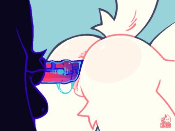 animal_genitalia animal_penis animated anthro anthro_on_anthro anthro_penetrating ass balls biped black_body black_fur bodily_fluids breasts cum duo female female_penetrated fsc fur genital_fluids genitals male male/female male_penetrating male_penetrating_female nude penetration penile penile_penetration penis penis_in_pussy pussy red_sclera sex tail vaginal_penetration white_body white_fur