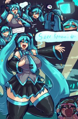 ass_expansion blue_hair breast_expansion breast_growth breast_growth_(enlargement) breasts character_tf dressing_up exposed eye_color_change female forced_feminization gender_transformation genderswap_(mtf) hatsune_miku headphones heterochromia high_heels hypnosis hypnotic_screen identity_death idol_clothes large_breasts panties putting_clothes_on rule_63 sleeveless spiral_eyes squirmsdworms thick_thighs thigh_boots thigh_squish thighhighs tie_pull transformation transformation_sequence vocaloid wide_hips