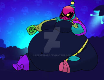 ass ass_bigger_than_head big_ass big_breasts brawl_stars breasts fat fat_female female female_only huge_ass huge_breasts lily_(brawl_stars) obese sitting solo solo_female supercell