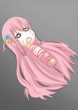 2022 big_penis blue_eyes bocchi_the_cock bocchi_the_rock! erection futanari gotou_hitori grey_background hair_ornament human intersex light-skinned_futa light_skin long_hair lying monophallia nightmare_fuel on_back on_floor open_mouth penis penis_neck pink_hair simple_background solo spiral_eyes unuse unusual_anatomy unusual_anatomy_placement unusual_genitalia_placement unusual_penis_placement what