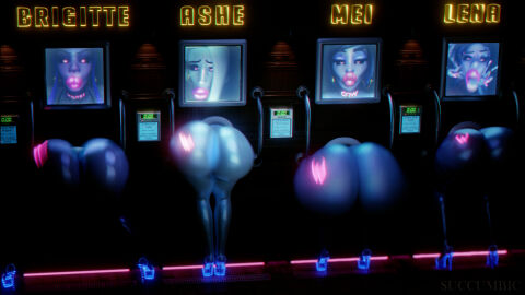 3d 4girls :>= ahe_gao ashe_(overwatch) ass being_filmed bimbo bimbo_body bimbo_lips bimbofication black_sclera blue_skin body_modification brigitte corrupted corruption fake_ass female gigantic_ass glory_hole glory_wall glowing_eyes glowing_tattoo high_heels huge_ass huge_lips iq_loss lena_oxton looking_at_viewer mei_(overwatch) motion_blur overwatch overwatch_2 peace_sign platform_heels prostitute prostitution shaking_ass shaking_butt stripper_heels succumbic tattoo tracer twerking