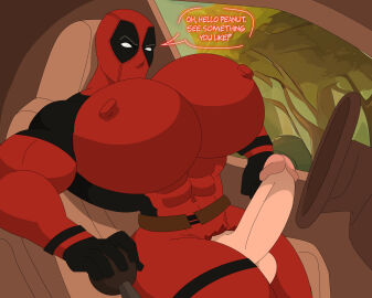 1boy bara big_breasts big_chest big_pecs big_penis breasts deadpool enormous_breasts erect_penis erection gay huge_breasts huge_chest huge_pecs male male_only marvel marvel_comics muscular muscular_chest muscular_male penis sajoker solo solo_male wade_wilson yaoi