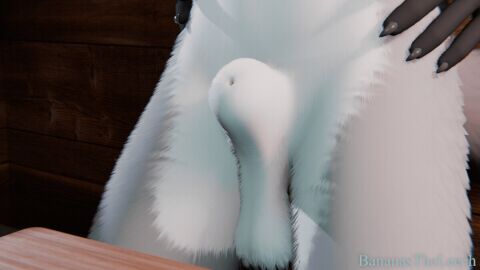 3d_(artwork) 3d_animation animal_genitalia animated anthro balls bananastheleech bedroom_eyes blue_body bouncing_balls canid canine cutting_board digital_media_(artwork) duo ear_flick ears_up erection female foepaws fox fur furniture genitals gloves_(marking) green_eyes grey_body grey_fur male mammal markings multicolored_body multicolored_fur narrowed_eyes penis seductive sheath short_playtime solo table white_body white_fur