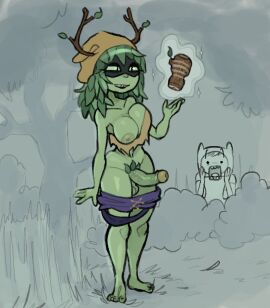 1boy 1futa adventure_time areolae artificial_vagina big_breasts big_penis breasts clothed clothing doodle drawpile erect_penis erection female finn_the_human fleshlight foreskin futa_focus futanari green_body green_eyes green_penis green_skin horns humanoid humanoid_penis huntress_wizard intersex leaf_hair magic male mask masked masked_female mostly_nude naughty_face nip_slip nipples one_breast_out pants_down penis plant plant_girl pubes pulling_down_pants self_upload sex_toy shocked simple_background sketch skinny smug solo standing surprised tenga thebonezonedeluxe thick_thighs uncircumcised undressing wardrobe_malfunction wide_hips