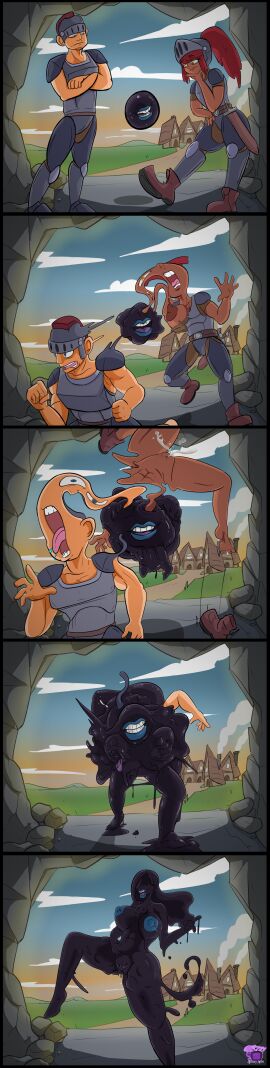 1boy 1girls absorption ass_expansion assimilation breast_expansion breast_growth breast_growth_(enlargement) breasts corruption dizzytube female fusion lips male thigh_expansion transformation transformation_sequence what