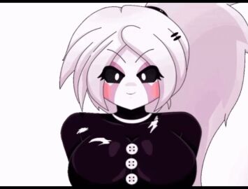 animated animated_gif big_breasts breast_press breast_squeeze breasts buttons eye_contact_pov female five_nights_at_freddy's five_nights_at_freddy's_2 five_nights_in_anime five_nights_in_anime_3 jumpscare marionette_(fnaf) ponytail pov puppet_(fnaf) puppet_(fnia) sc-136 shadowcrafterz136 smile smiling_at_viewer solo