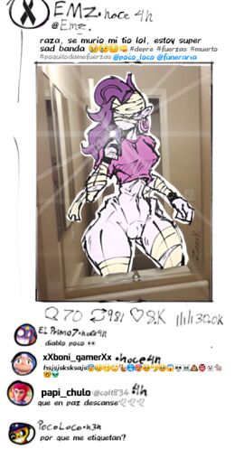 brawl_stars chat emz_(brawl_stars) lazacan meme mirror phone picture poco_(brawl_stars) purple_hair pussy twitter xd zeerk_77