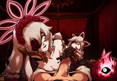 1boy 1girls areola_slip balls bat_girl black_dress black_lips bouquet breasts bridal_veil bride chandelier character_doll choker cleavage commission commissioner_upload cum cum_on_body cum_overflow curtains doll dress embla_(fire_emblem) eyepatch female fingernails fire_emblem fire_emblem_heroes flower flower_eyepatch halo handjob handjob_w/sex_toy head_on_hand head_wreath highres holding holding_doll holding_stuffed_toy lace-trimmed_eyepatch leotard light-skinned_female light-skinned_male light_skin looking_at_another luckymentha male male_pov metal_gloves nail_polish open_mouth penis pov red_eye rose sex_toy sharp_fingernails strapless strapless_leotard stuffed_toy surprised testicles unkempt veil wedding_dress wide-eyed