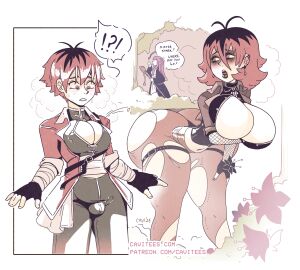 1girls adjusting_clothes before_and_after big_hips bimbo bimbofication cavitees cleavage collar cursed_item dialogue english_text female fern_(sousou_no_frieren) fully_clothed gender_transformation genderswap genderswap_(mtf) goth goth_girl gothification gothified ineffective_clothing mtf_transformation nail_polish revealing_clothes rule_63 skimpy_clothes sousou_no_frieren stark_(sousou_no_frieren) stockings text thick_thighs thighhighs tight_clothing transformation tugging_clothing wide_hips