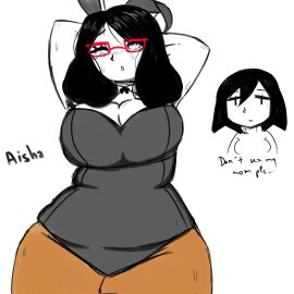 aisha_(gazoogaloo) artist_request ava_(gazoogaloo) breasts female large_breasts mii nintendo oc thepapermuncher