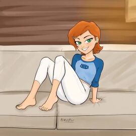 ai_generated ben_10 feet gwen_tennyson leggings smiling tagme video