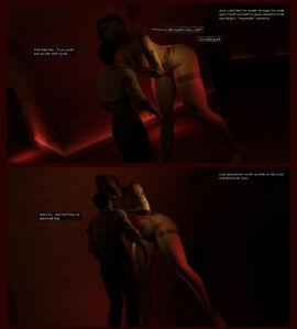 3d ass big_belly bra breasts bulge burp burping cyberpunk_2077 dominant dominant_pred female female_pred judy_alvarez lepetitejane1111 multiple_prey naked nude nude_female nudity unhinged_jaw unwilling_prey vore