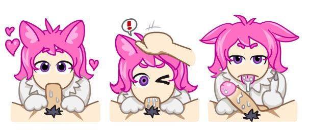 1p3p3nis accurate_art_style animal_humanoid bodily_fluids cat_girl cat_humanoid catgirl comic cum cum_in_mouth cum_inside duo felid felid_humanoid feline feline_humanoid fellatio female genital_fluids genitals hair hi_res human humanoid male male/female mammal mammal_humanoid nekochan_(telegram) nekomimi on_model oral penile penis pink_hair pubes sex telegram tongue tongue_out toony