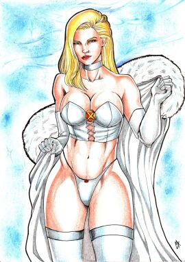 blonde_female blonde_hair blue_eyes breasts carlos_andre cleavage corset ed_benes_studio emma_frost female hellfire_club large_breasts marvel marvel_comics panties white_queen x-men