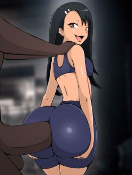 1boy 1girls 2d anal anal_sex animated animated_gif ass big_ass bubble_ass bubble_butt dark-skinned_male dark_skin female gif hayase_nagatoro human interracial loop looping_animation male penetration penis please_don't_bully_me nagatoro sex_from_behind sex_through_clothes short_shorts shorts unseen_male_face zonen404