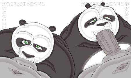 anthro balls bear borzoibeans dreamworks erection father_(lore) father_and_child_(lore) father_and_son_(lore) fellatio fupa genitals giant_panda group kung_fu_panda kung_fu_panda_3 li_shan_(kung_fu_panda) male male/male mammal master_po_ping oral overweight parallel_sex paramount_pictures parent_(lore) parent_and_child_(lore) parent_and_son_(lore) penile penis penis_in_mouth sex son_(lore)