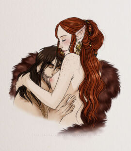 1boy 1girls akita-sensei dwarf elf female human kili light-skinned_female light_skin lord_of_the_rings male romantic tauriel the_hobbit