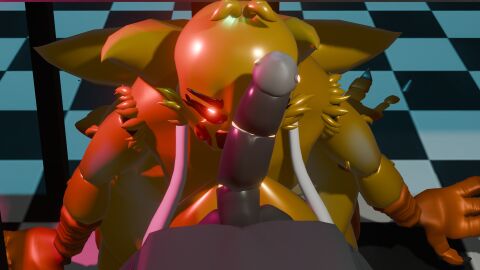 3d ass big_ass big_belly big_breasts big_butt big_nipples big_thighs blowjob breast_focus breasts breasts_bigger_than_head chica_(fnaf) clothed dick_on_face female five_nights_at_freddy's five_nights_at_freddy's_2 fnaf furry glowing_eyes horny huge_ass huge_breasts huge_butt huge_cock huge_thighs legs male penis straight thick_ass thigh_highs thighhighs thighs