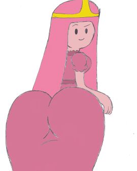 1girls 2014 adventure_time ass ass_focus big_ass bubble_ass bubble_butt cartoon_network deviantbuu_427 female female_only grin huge_ass long_hair looking_at_viewer looking_back pink_body pink_hair princess_bubblegum rear_view smile smug smug_grin solo solo_female thick_thighs