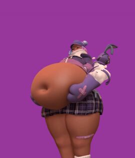 3d animated bbw belly_grab belly_jiggle bored_expression chubby chubby_female fat fat_belly fat_fetish female fortnite fortnite:_battle_royale holding_belly kim381 leelah_(fortnite) looping_animation overweight overweight_female skirt thick_thighs two-tone_hair weight_gain