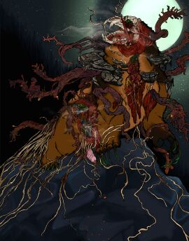 absurd_res anal anal_sex bear bodily_fluids body_horror bone breathing brown_bear bursting_out bursting_through_stomach bursting_through_throat claws david_(gaybearboi) elemental_creature exposed_bone exposed_muscle exposed_organs exposed_skull eye_trauma feral fish flayed fog fungi_fauna fungus genitals gore grizzly_bear guts gutspill hi_res horror_(theme) mammal marine mushroom mushroom_cap nightmare_fuel organs parasite parasite_in_urethra parasitic parasitiform pawpads paws penetration penis raised_paw roe roe_(egg) salmon salmonid_(fish) skull sockeye_salmon solo tapeworm tentacle tentacle_creature tentacle_in_ass tentacle_penetration undead ursine yonnixart zombie