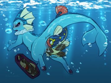 ambiguous_gender anal anus arrokuda ass blue_body blush bubble creature_inside eelektrik eeveelution female female_penetrated feral fish fully_submerged generation_1_pokemon generation_5_pokemon generation_8_pokemon genitals group group_sex hi_res mammal marine nintendo nude open_mouth oral penetration pokemon pokemon_(species) prince-vulpine pussy rimming sex sex_in_water simple_background tail threesome trio underwater underwater_sex vaginal_penetration vaporeon water