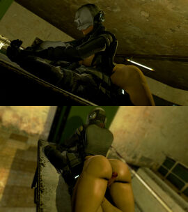 1boy 1girls 3d artist_request ass big_ass big_breasts breasts civil_protection_(half-life_series) civil_protection_female_(half-life_series) clothed_male_nude_female dick_between_thighs dominant_female erect_penis erection female female_on_top half-life_(series) half-life_2 half_naked imminent_sex male masked_female no_artist no_artist_signature no_source on_table penis pinned_arms pinned_down sex smiling thick_thighs thigh_sex wide_hips