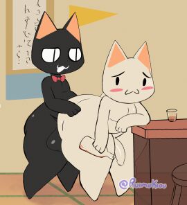 anal anal_sex animal_humanoid animated anthro ass balls big_butt big_penis black_body black_fur cat_humanoid chibi doko_demo_issho domestic_cat drunk duo erection felid felid_humanoid feline feline_humanoid felis femboy fur genitals hi_res huge_butt huge_thighs humanoid humanoid_genitalia kuro_(doko_demo_issho) male male/male male_penetrated male_penetrating male_penetrating_male mammal mammal_humanoid nude penetration penis ruimu_kiou sex simple_background smile sony_corporation sony_interactive_entertainment substance_intoxication thick_thighs toro_inoue white_body white_fur