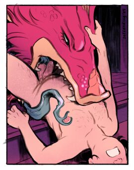 2025 5_fingers ambiguous_feral ambiguous_gender areola armpit_hair artist_name balls balls_lick belly black_eyes black_hair black_pubes blush body_hair border captain_(softending) chest_hair dated dragon duo eastern_dragon eyelashes fellatio fellatio_from_feral feral fingernails fingers forked_tongue fur genitals hair half-erect hand_on_head hi_res human human_on_feral humanoid_genitalia humanoid_penis interspecies inverted_nipples larger_ambiguous larger_feral leg_hair licking long_tongue looking_down lying male male/ambiguous male_(lore) male_human mammal moobs multicolored_body multicolored_scales mythological_creature mythological_scalie mythology nails nipple_fetish nipple_lick nipple_play nipples nude nude_human nude_male on_back open_mouth oral orange_body orange_scales oversized_oral penile penis pink_areola pink_nipples pubes red_body red_fur red_scales scales scalie sex short_hair size_difference slightly_chubby slightly_chubby_human slightly_chubby_male smaller_human smaller_male snout softending stairs teal_tongue teeth text tongue tongue_out white_border yuuto_(softending) zoophilia