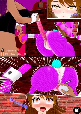 2girls 3girls age_difference ahe_gao ass big_ass big_breasts big_butt blush breasts breathing brown_eyes brown_hair bunny_costume bunny_ears bunny_girl bunny_tail bunnysuit clothing comic_page dildo dildo_in_pussy dildo_insertion dildo_penetration el_hornito_r female female_only healy hispanic_virtual_youtuber koikatsu large_breasts latam_virtual_youtuber masturbation mature mature_female milf multiple_females multiple_girls nimu onomatopoeia page_60 penetrable_sex_toy penetration pleasure_face pussy pussy_juice raccoon_ears raccoon_tail rakkun spacecat spanish_text tan-skinned_female tan_skin vagina vaginal_fluids vaginal_insertion vaginal_masturbation vaginal_penetration vibrator vibrator_in_pussy virtual_youtuber vtuber vtuberfanart wall yuri