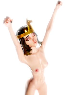 3d 3d_(artwork) arms_up ass breasts brown-haired_female brown_hair closed_eyes commission completely_nude completely_nude_female female female_focus female_only fortnite nude nude_female oil oiled oiled_skin oldkai9 petite petite_body petite_female pussy shiny shiny_skin skye_(fortnite) smile smiling solo solo_female solo_focus watermark