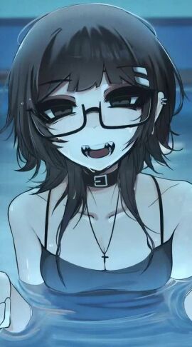 1girls 2d ai_generated animated big_breasts black_hair breasts breasts_out collar cute_face female female_only glasses grey_eyes in_water looking_at_viewer necklace necklace_between_breasts riyo_kaede_(mikuneki) short_hair smiling smiling_at_viewer tagme tanktop twitter_user_oc video water