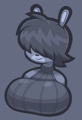 1girls anthro anthro_female anthro_focus anthro_only big_breasts breasts breasts_upward bunny bunny_ears bunny_girl chonzo female female_focus female_only furry greyscale hair hair_over_eyes solo solo_female solo_focus tagme violet_(zonoch_dood) zguy_101 zonoch_dood