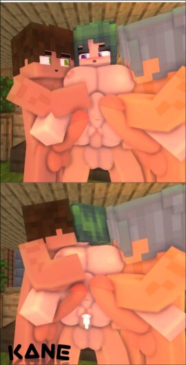 1girls 3boys 3d aimee_(kaneefox) breasts comic cum cum_in_pussy cum_inside erect_nipples erect_penis female from_behind gangbang green_hair human human_male kane_(kanefox) kaneefox kissing living_room male mine-imator minecraft nipples nude nude_female nude_male oda_(kaneefox) outside penis pussy standing_sex tagme vaginal_penetration wet_pussy zombie_girl