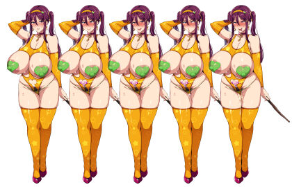 5girls ahe_gao armpit_hair bakunyuu_party belly_button big_breasts bodysuit boob_window breasts choker cock_hungry crotchless crotchless_panties cum_in_pussy demon drooling female female_only female_pubic_hair hair_ornament heart-shaped_pupils high_heels highres huge_breasts human long_hair magic_wand male male_pubic_hair mature_female milf multiple_females multiple_girls naughty_face nipples nipples_visible_through_clothing no_visible_genitalia penis penis_accessory penis_earrings pubic_hair pubic_tattoo purple_hair pussy pussy_juice semen semen_on_legs smile succubus succubus_tattoo sweat takeda_hiromitsu terena_(bakunyuu_party) tongue tongue_out twintails