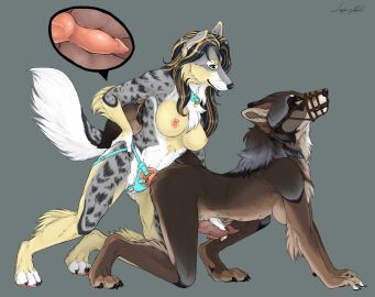 all_fours anal anal_sex animal_dildo animal_genitalia animal_penis animal_sex_toy anthro anus areola bodily_fluids bondage border_collie breasts canid canine canine_dildo canine_genitalia canine_penis canis collar collie digital_media_(artwork) digitigrade dildo dildo_in_ass dildo_insertion doggy_style domestic_dog dominant dominant_female dripping duo erection feet female female_penetrating female_penetrating_futa female_penetrating_intersex fingers from_behind_position fur futa/female futa_penetrated futanari genital_fluids genitals hair hand_on_penis handjob_while_penetrating herding_dog hi_res hybrid internal internal_anal intersex intersex/female intersex_penetrated knot knotted_dildo knotted_strap-on knotted_strapon leaking_precum looking_back lupinzpack male male/female male_penetrated mammal multi_nipple muzzle_(object) muzzled nipples nude object_in_ass pastoral_dog pegging penetration penis precum precum_drip pussy sex sex_toy sex_toy_in_ass sex_toy_insertion sex_toy_penetration sheepdog strap-on strapon submissive submissive_futa submissive_intersex tail toes toying_partner vein veiny_penis wolf