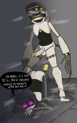 asking_for_it ass ass_up beanie_only big_dom_small_sub big_penis breath_cloud dialogue_bubble disassembly_drone female genital_size_difference glitch_productions horrorsnez_im_coming_after_you_go_tag_authors_they_deserve_credit_for_their_work leaking_precum male murder_drones n_(murder_drones) penis robot robot_boy robot_girl sharp_teeth size_difference sweat sweating sweaty_ass sweaty_body sweaty_butt tagme uzi_(murder_drones) worker_drone