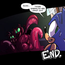 2_tails amy_rose anthro areola ass awkward_smile bat big_areola big_breasts big_butt big_dildo big_wings bodily_fluids breasts canid canine dialogue dildo dildo_insertion ear_piercing ear_ring english_text eulipotyphlan female female/female fox fusion goo_creature goo_transformation green_eyes green_sclera group hedgehog hi_res huge_breasts male mammal miles_tails_prower multi_tail piercing purple_body quills_(anatomy) ring_piercing rouge_the_bat sachasketchy sega sex sex_toy sex_toy_insertion slime sonic_(series) sonic_the_hedgehog sonic_the_hedgehog_(series) speech_bubble sweat sweatdrop tail tails tails_the_fox tailsko text transformation trio white_sclera wings