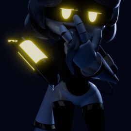 1girls 3d bedroom_eyes female female_only humanoid long_tongue murder_drones open_mouth robot robot_girl robot_humanoid screen_face short_hair silver_hair solo tail tongue tongue_out v_(murder_drones) wide_hips