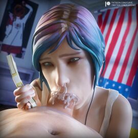 1:1 1boy 1girls 3d chloe_price cum cum_in_mouth cum_out_mouth cum_out_nose cum_overflow fellatio female fjaye hi_res holding_money life_is_strange male money prostitution tagme