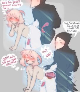 2boys 2d anal anal_penetration anal_sex anthro anthro_male anthro_on_anthro ass bent_over bird black_body black_fur blush caprine closed_eyes deltarune deltarune_chapter_2 english english_text feathers femboy feminine_male ffloofball fluffy furry furry_male gay gay_sex girly glory_wall goat grab_the_butt grey_background hand_on_ass hand_on_butt hand_on_hip heart-shaped_pupils horns looking_pleasured lube_on_penis male male/male male_only male_penetrated male_penetrating male_penetrating_male moan moaning moaning_in_pleasure motion_lines multiple_boys multiple_males nude nude_male penetration penis ralsei see-through_wall sex speech_bubble swatchling_(deltarune) tail thought_bubble through_wall tongue tongue_out undertale_(series) wet_penis white_body white_fur x-ray