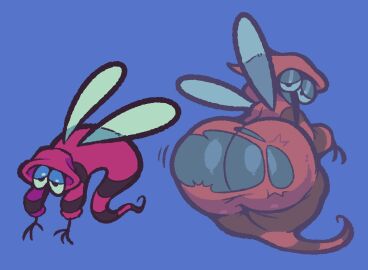 ass berryofmalice bug looking_at_viewer looking_back looking_back_at_viewer mosquito negatibuzz ripped_clothing sad wings yo-kai_watch
