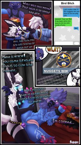 abs absurd_res anal anal_sex anthro avian ball basketball basketball_(ball) bird bodily_fluids bondage bound breasts canid canine casper_(sodaduv) comic cum cumshot dominant dominant_female duo ejaculation female female_penetrating female_penetrating_male fennec_fox fox from_front_position genital_fluids genitals glowing glowing_genitalia hi_res lanfeng_(lanfenghuang) lying male male/female male_penetrated mammal missionary_position muzzle_(object) muzzled object_in_ass on_back on_side overstimulation pegging penetration penis prostate_orgasm prostate_stimulation sex sex_toy sex_toy_in_ass sex_toy_insertion side_view slim small_breasts sodaduv sodaduv_(character) strapon tapering_penis toying_partner true_fox