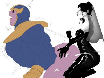 cbspinkpink death_(marvel_comics) dominant_female dominatrix female implied_pegging implied_strap-on male male/female marvel marvel_cinematic_universe marvel_comics pegging pegging_male penetration tagme thanos vaas