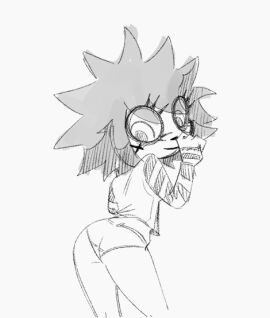 2025 animated brialzebubbie butt_shake emo emo_girl female goth i_can't_sleep line_art loop nia_(i_can't_sleep) panties sp4gh3tt1_(artist) uncolored