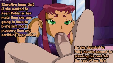 1boy 1girls alien alien_girl alien_princess all_the_way_to_the_base animated animated_gif ass ass_up blowjob caption clothed_female_nude_male cock_worship dc dc_comics deep_blowjob deepthroat devotion dick_grayson fellatio female femsub gif green_eyes incogneato interspecies koriand'r light-skinned_male light_skin looking_at_partner male oral oral_only oral_sex orange_body orange_skin partial_male penis penis_in_throat princess red_hair robin_(dc) robin_(dick_grayson) royal royalty saliva_on_penis skirt slave slave_girl starfire straight submissive submissive_female sucking sucking_penis teen_titans text throat_swabbing young