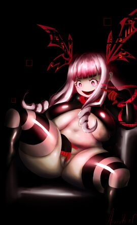 aivrotsiel alternate_breast_size areola areola_slip areolae ass belly big_ass big_butt breasts death_end_re;quest death_end_re;quest_2 female horns huge_ass huge_breasts large_ass large_breasts latex masturbation masturbation_(female) nipples open_mouth pink_eyes pink_hair pussy rotten_dollhart shortstack skindentation thick_thighs thighs vagina