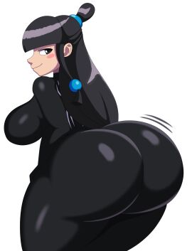 1girls asian asian_female ass big_ass big_breasts bottom_heavy breasts bubble_butt fat_ass female female_only gyakuten_saiban huge_ass large_ass looking_at_viewer looking_back marvel marvel_comics massive_ass maya_fey mechspazer paag png solo spider-man_(series) symbiote thick_ass thick_thighs thunder_thighs white_background wide_hips